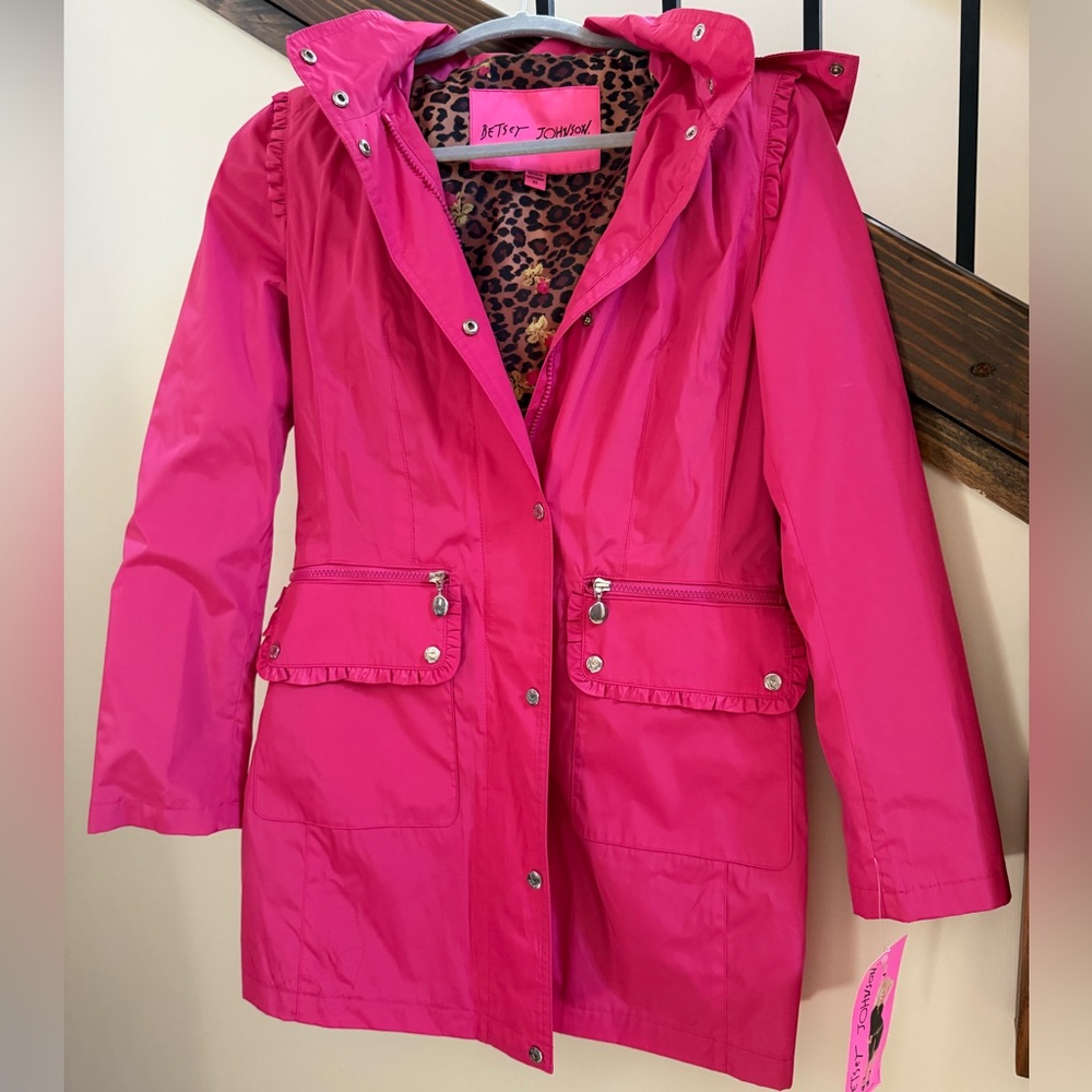NWT Betsey Johnson Rain Coat Ruffled